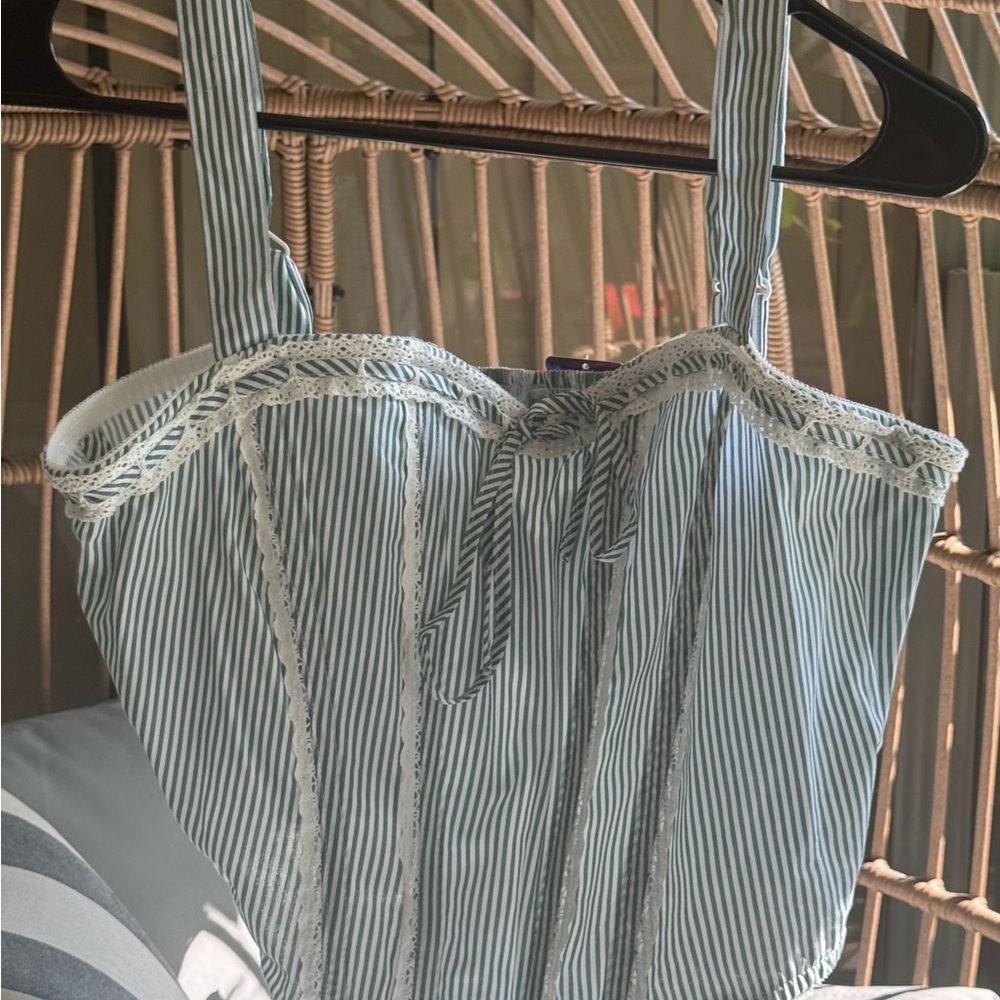 Watermelon Sugar Corset Top in Peppermint Stripe - NWT Sz Large
